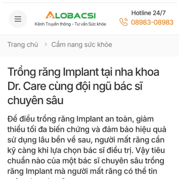 Báo chí nói gì về nha khoa Dr. Care Implant Clinic