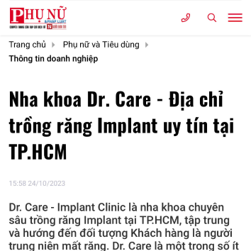 Báo chí nói gì về nha khoa Dr. Care Implant Clinic