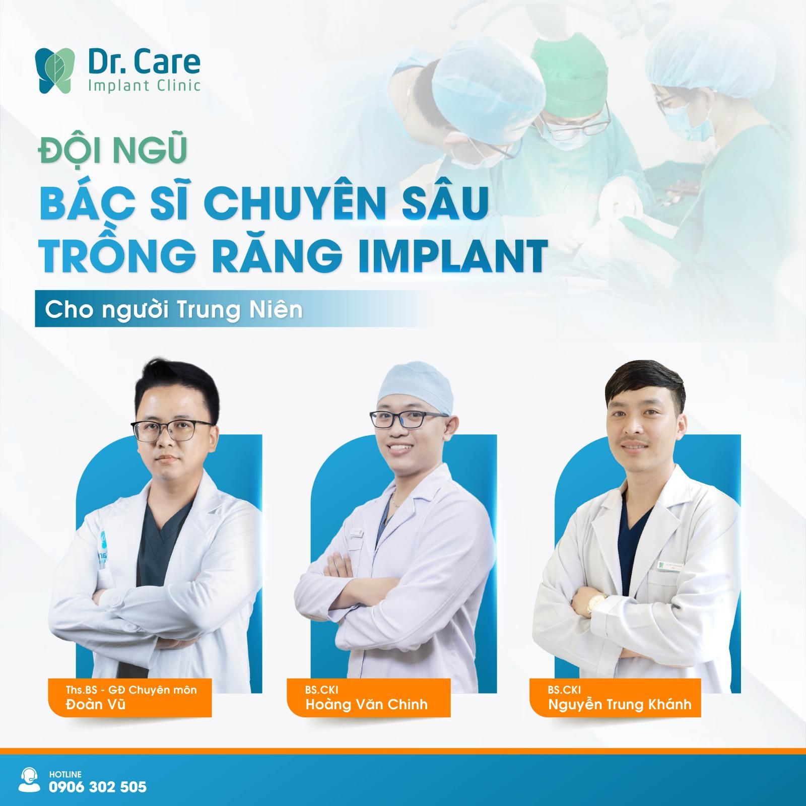 Đội ngũ Bác sĩ chuyên môn cao, tận tình chăm sóc dr. care