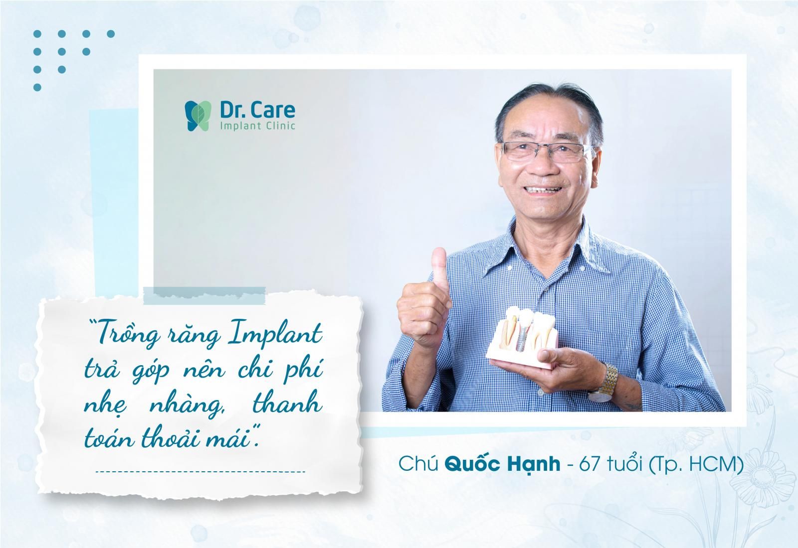 Nha khoa Dr. Care Implant - Địa chỉ trồng răng Implant trả góp lãi suất 0% uy tín tại TP.HCM