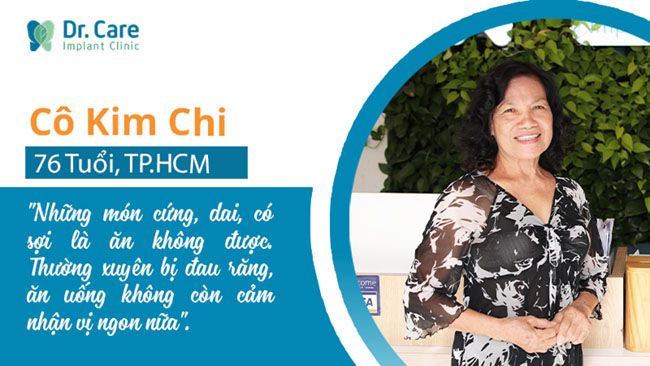 Sử dụng cầu răng sứ làm cô Kim Chi không thể ăn nhai thoải mái, không cảm nhận được hương vị của thức ăn.