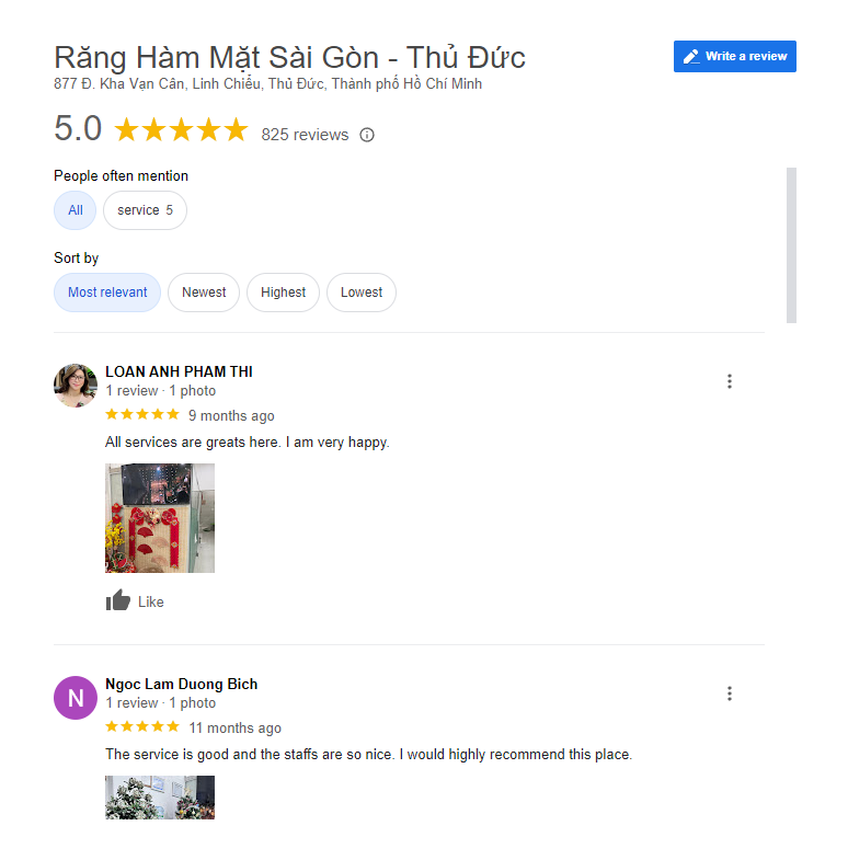 review Bệnh viện Răng Hàm Mặt Sài Gòn