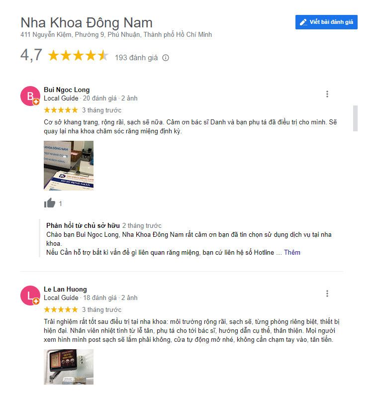 review Nha khoa Đông Nam - Trung tâm cấy ghép Implant và phục hình răng sứ