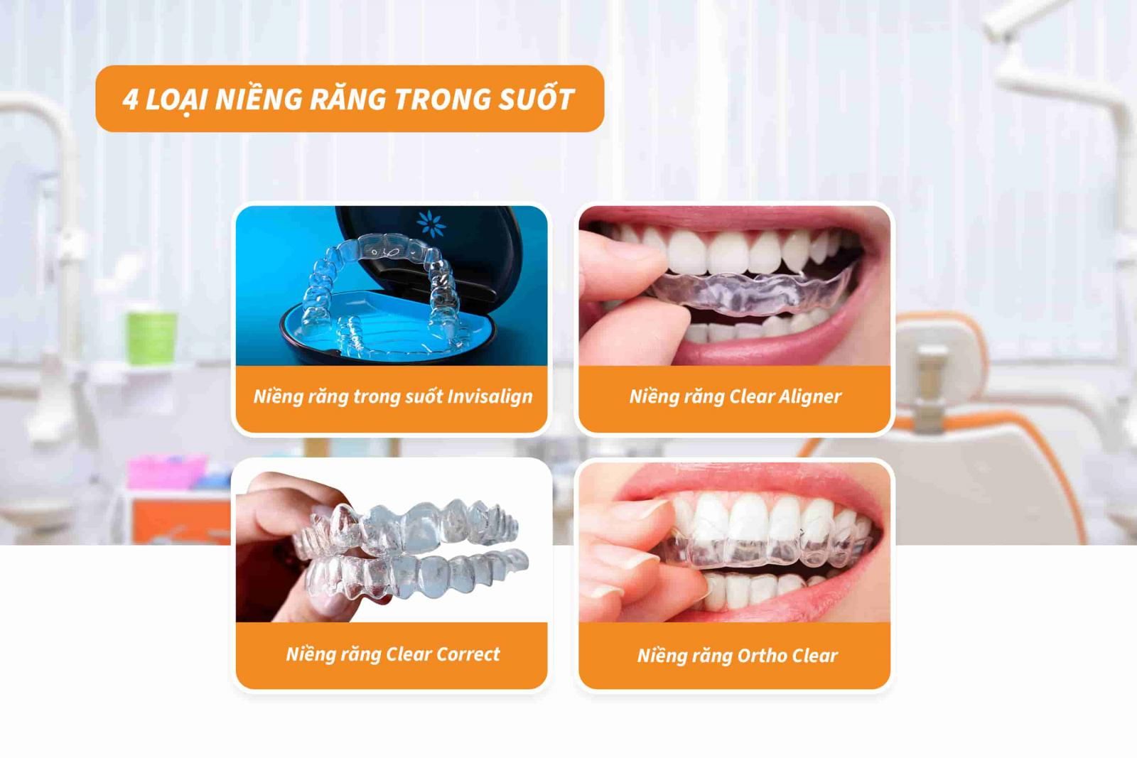 04 loại niềng răng trong suốt hiệu quả 