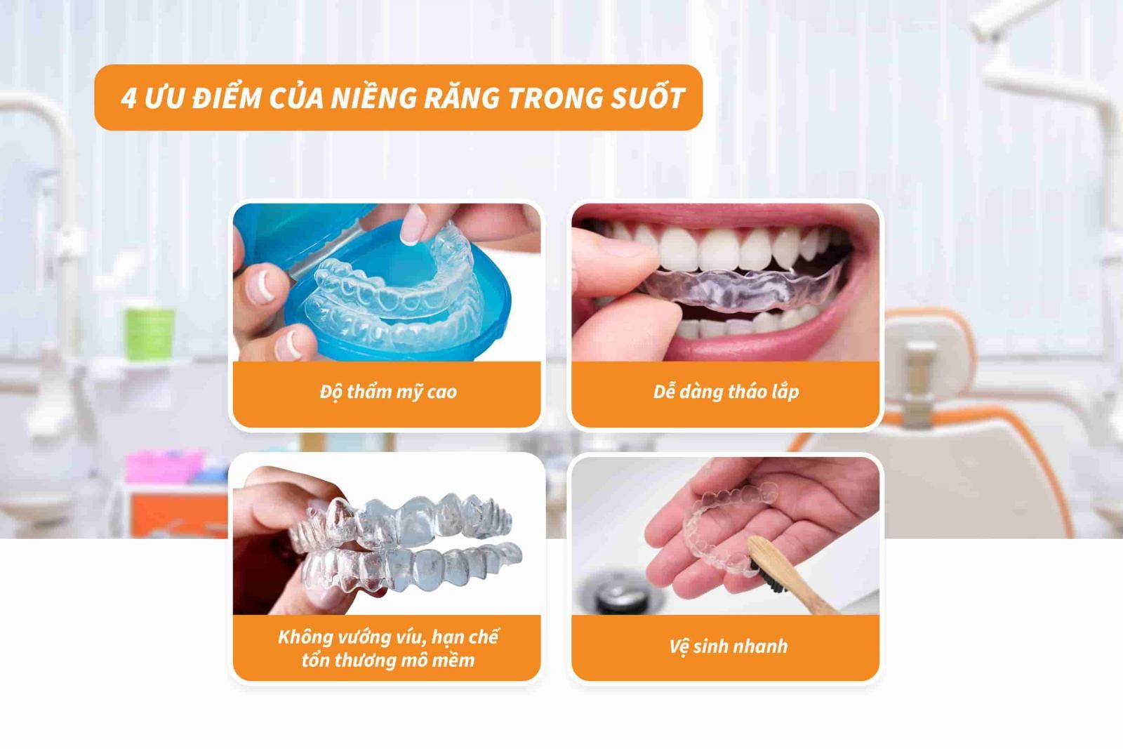 04 ưu điểm của niềng răng trong suốt