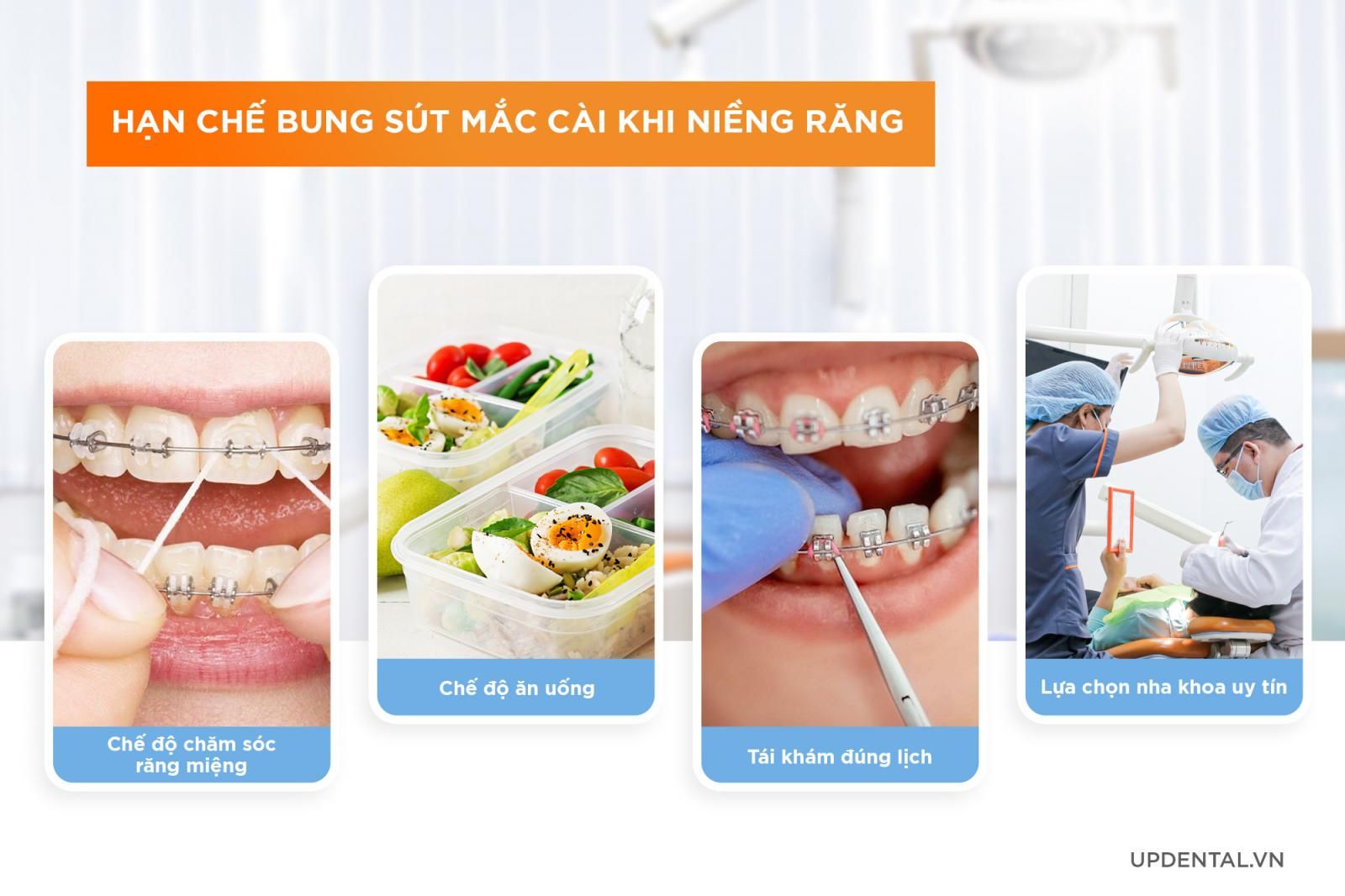 cách hạn chế bung sút mắc cài khi niềng răng