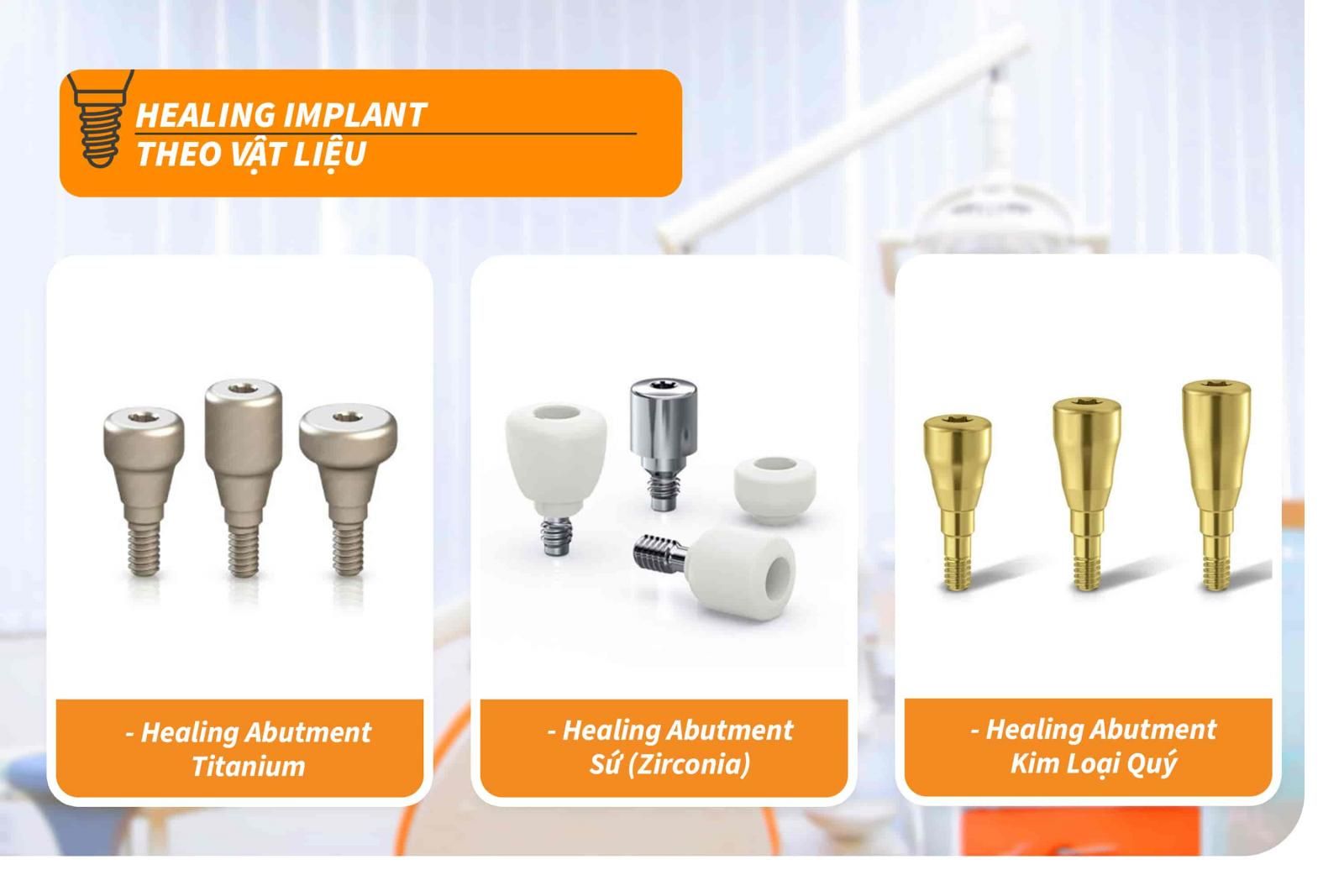 Healing Implant theo vật liệu