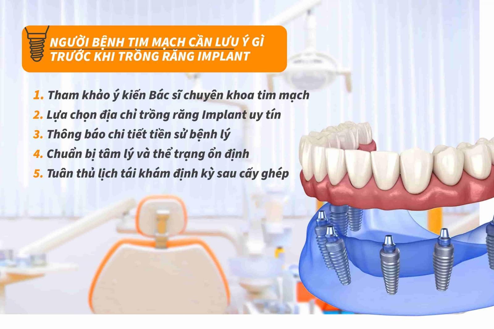 Người bệnh tim mạch cần lưu ý gì trước khi trồng răng Implant