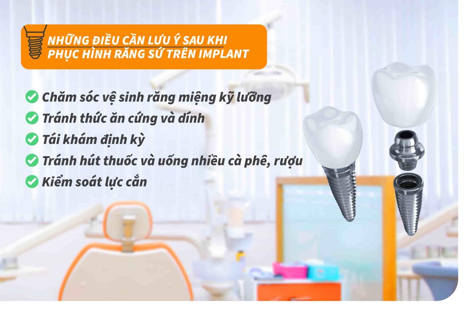 Lưu ý sau khi phục hình răng sứ trên Implant