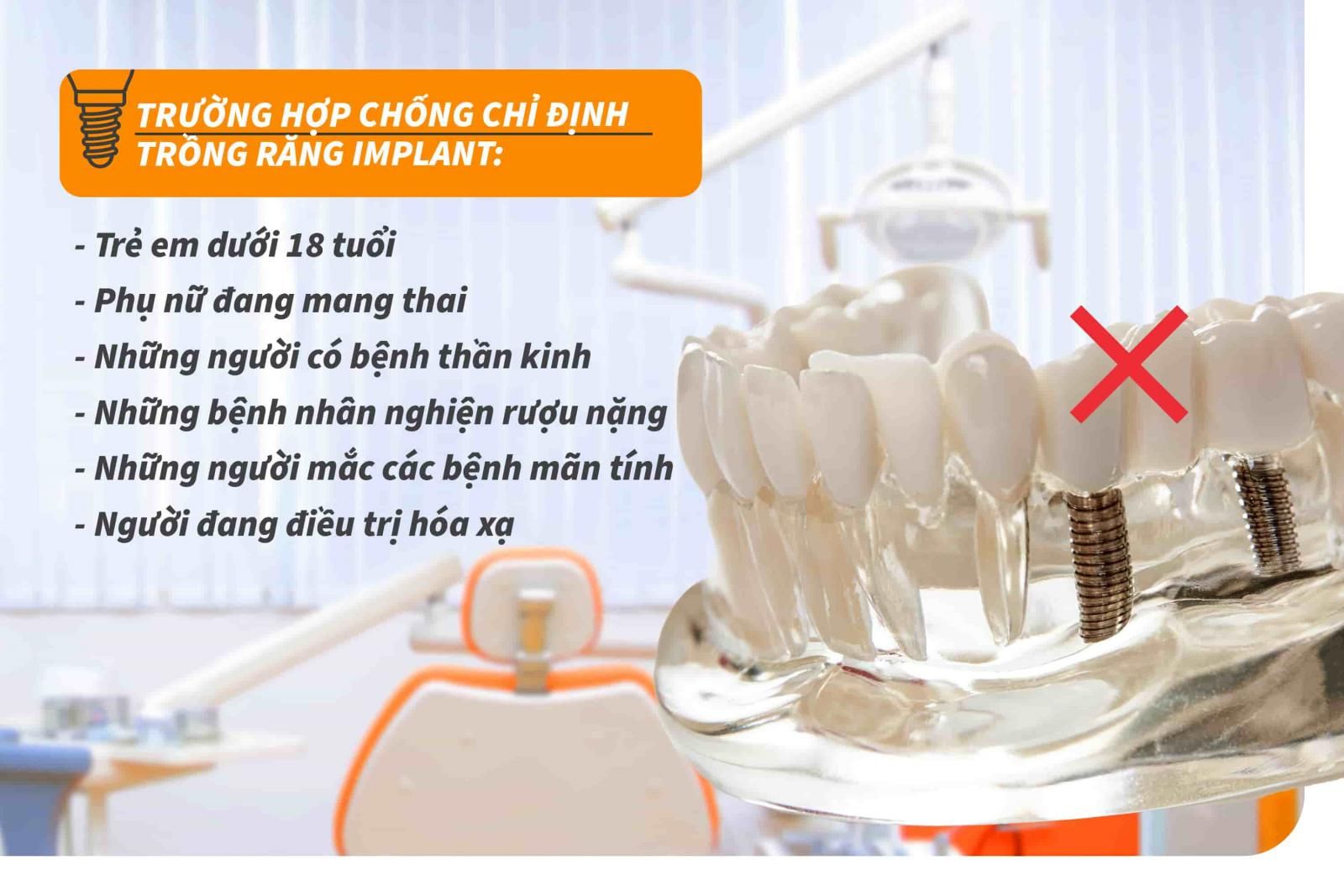 Những trường hợp chống chỉ định trồng răng Implant