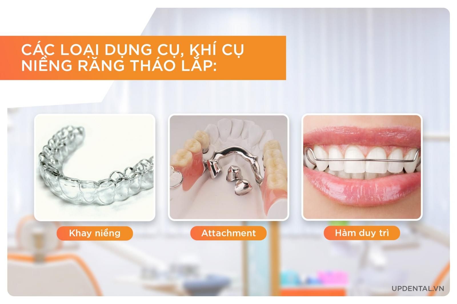 Các loại khí cụ niềng răng tháo lắp