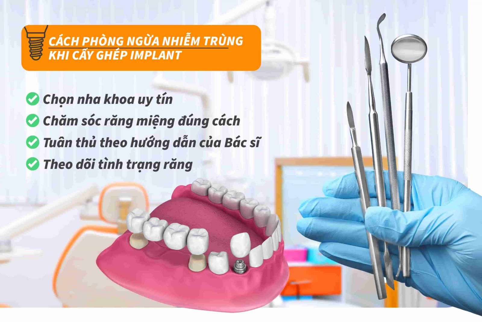 Cách phòng ngừa nhiễm trùng Implant khi cấy ghép