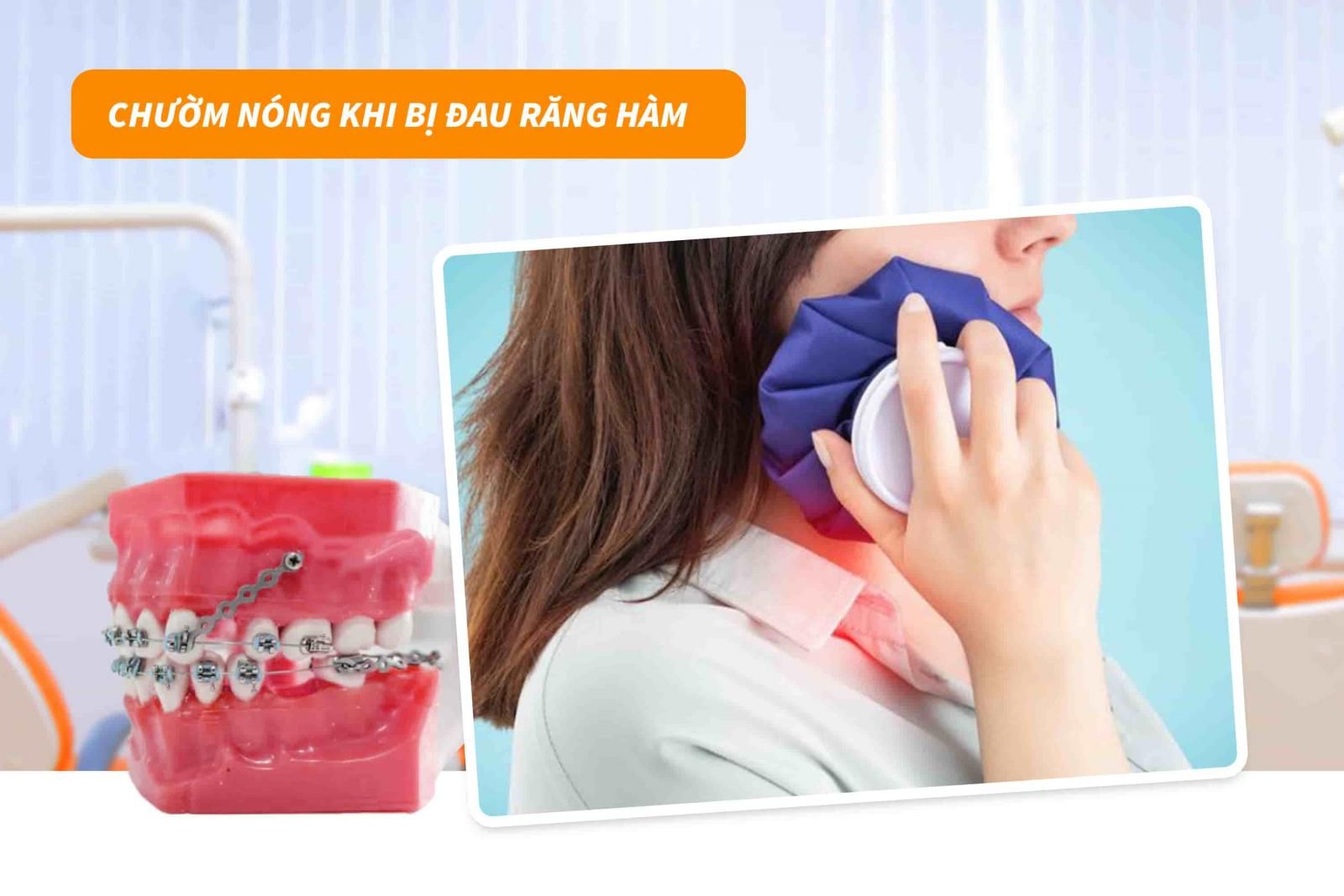 Chườm nóng vào vị trí bị đau