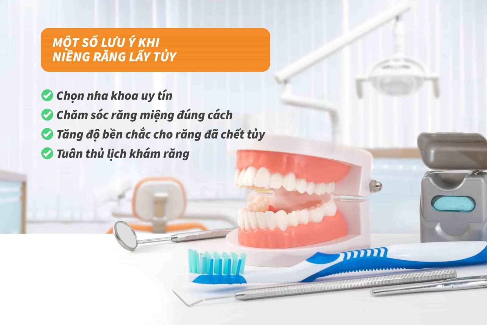 Một số lưu ý khi niềng răng lấy tủy