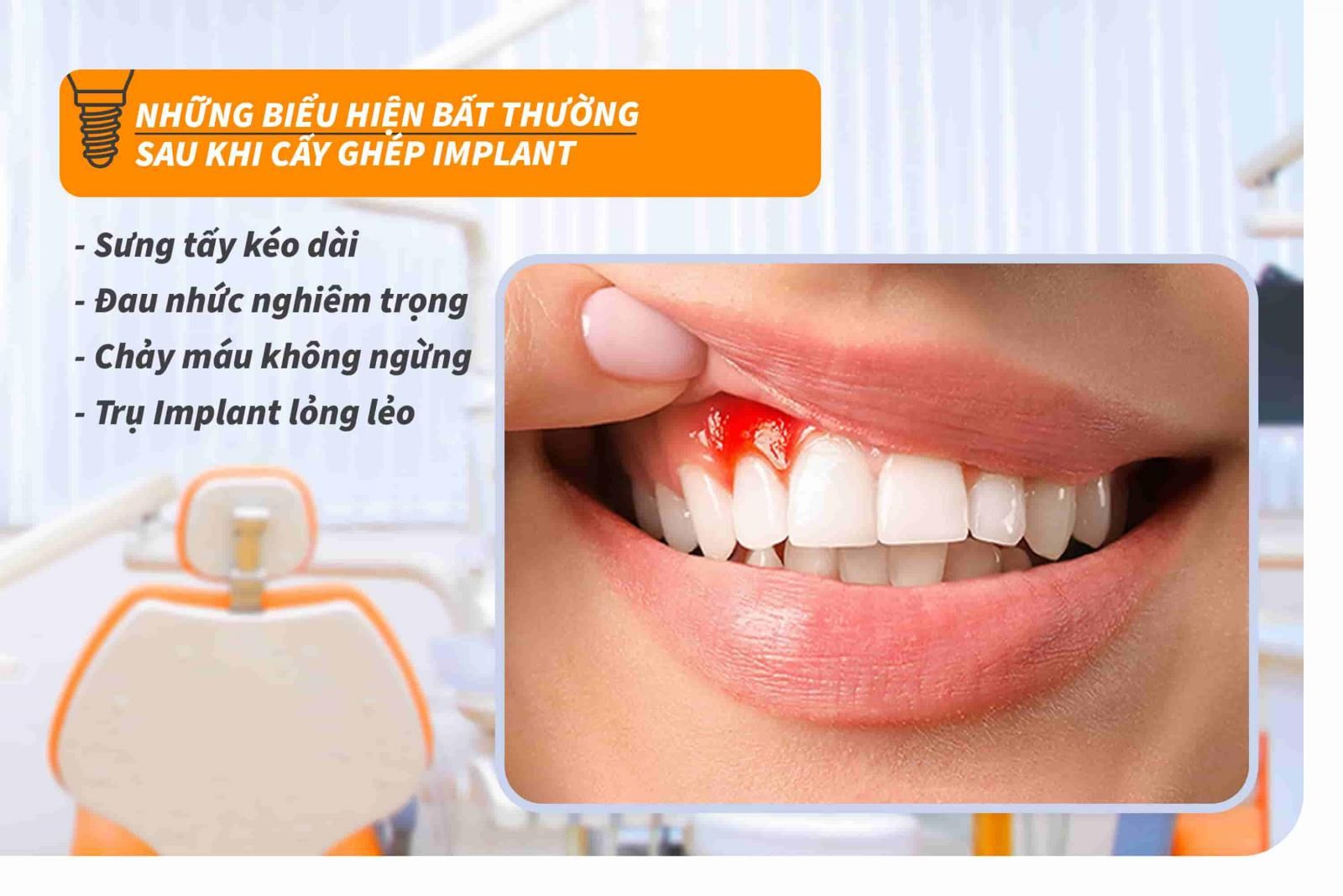 Những biểu hiện bất thường sau khi cấy ghép Implant