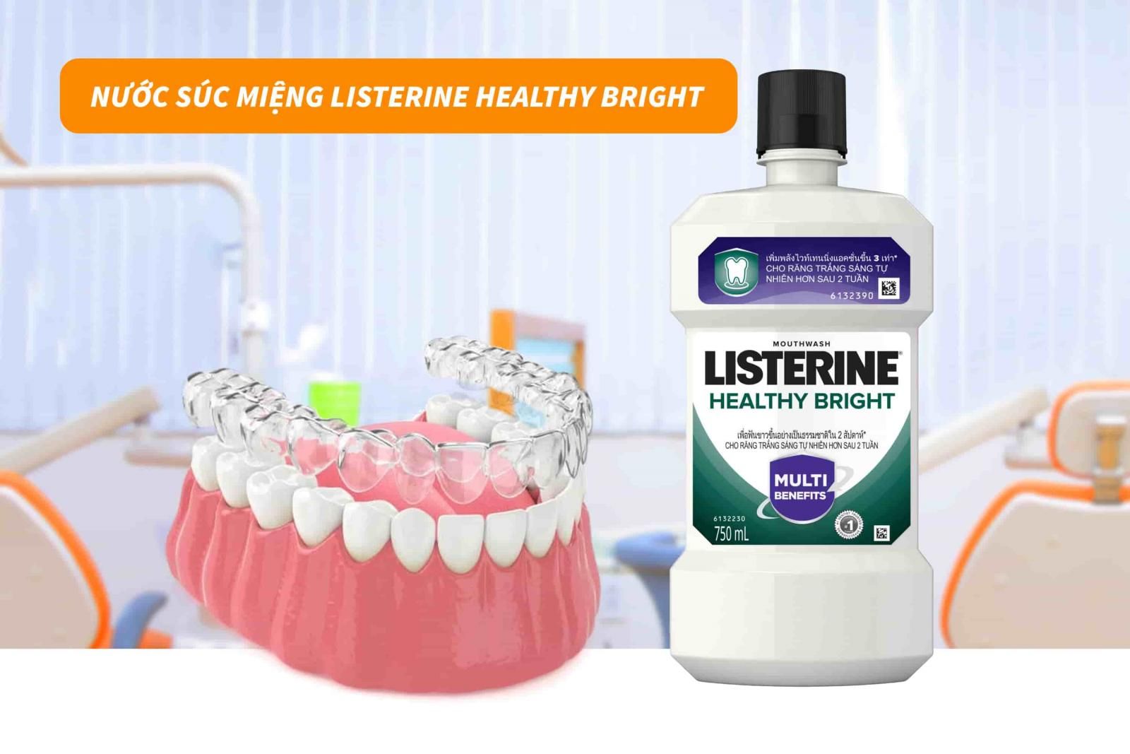  Nước súc miệng Listerine Healthy Bright